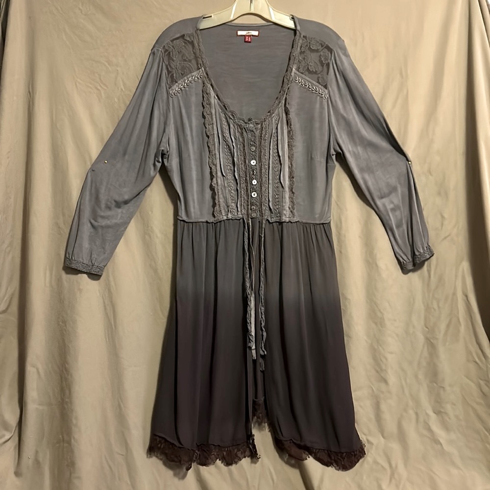 Gorgeous Joe Browns knit and chiffon purple tunic size UK 14